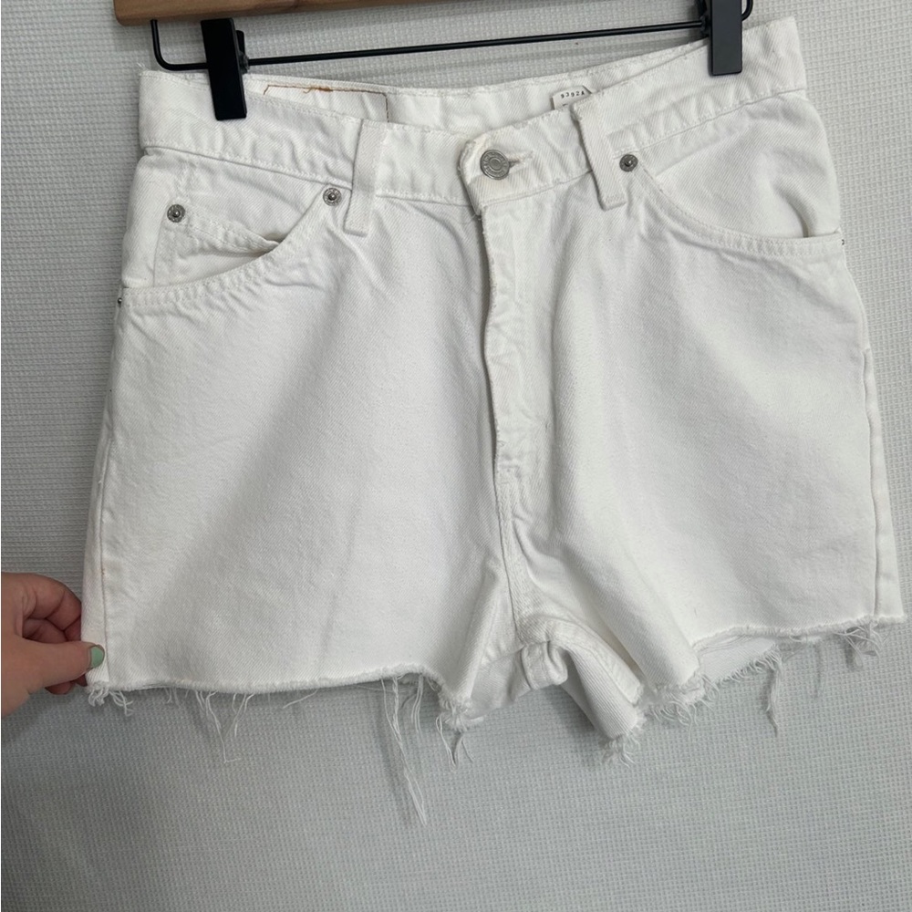 Levi’s white denim shorts